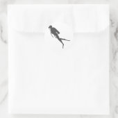 Zwarte zilverduikers ronde sticker (Tas)