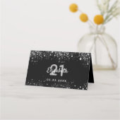 Zwarte zilveren glitter-sparren (Achterkant)