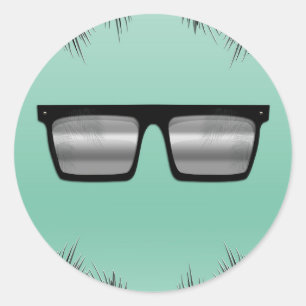 Zwarte & Zilveren Zonnebril Teal Sweet 16 Pool Fee Ronde Sticker