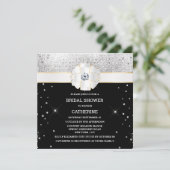 Zwarte zilvergarnaal kaart (Staand voorkant)