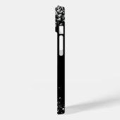 Zwarte zilverglitterbloemen met vuursteentje Case-Mate iPhone case (Achterkant / Links)