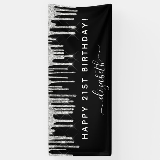 Zwarte zilverglitterspleitten spandoek (Verticaal)