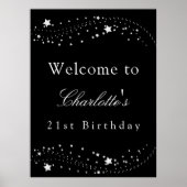 Zwarte zilversterren op de tribune poster (Voorkant)