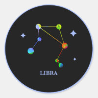 Zwarte Zodiac Weegschaal Regenboog Sticker