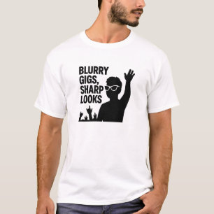 Zwarte Zonnebril Menigte Grote Show Nacht Quote T-shirt
