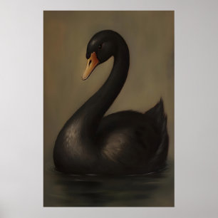 Zwarte Zwaan Gotische Kunstprint Donkere Academia Poster