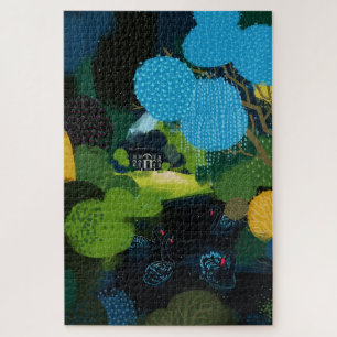 Zwarte zwaan op het meer legpuzzel