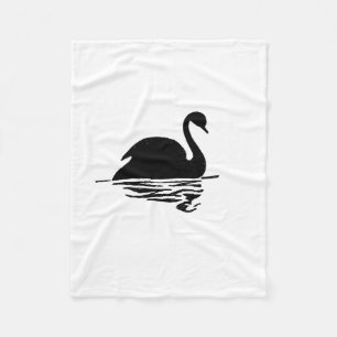 Zwarte Zwaan Silhouet Fleece Deken