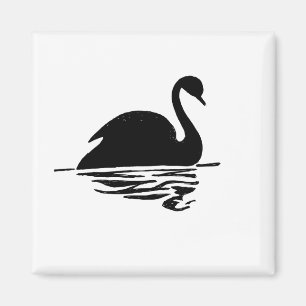 Zwarte Zwaan Silhouet Magneet