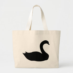 zwarte-zwaanpictogram grote tote bag