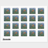 Zwarte Zwaluwstaart Vierkante Sticker (Vel)