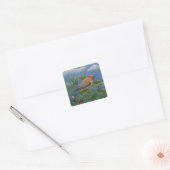 Zwarte Zwaluwstaart Vierkante Sticker (Envelop)