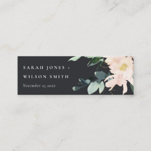 ZWARTE ZWART FLORAL WATERVERF WEBSITE RSVP MINI VISITEKAARTJE
