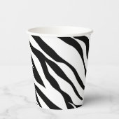 Zwarte zwarte zebra print safari verjaardagsfeestj papieren bekers (Achterkant)