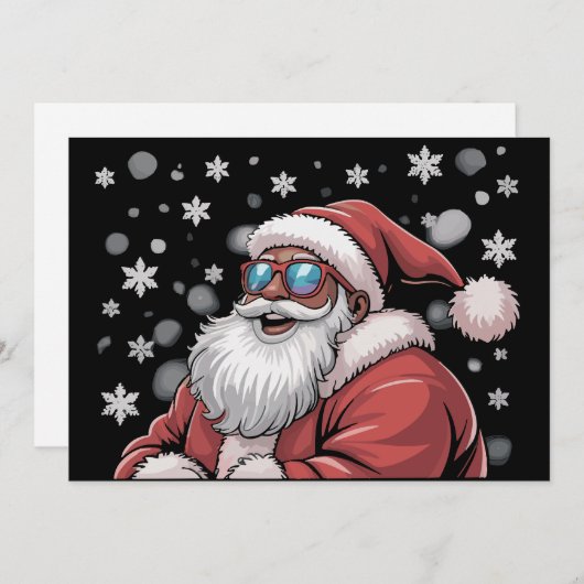 Zwarte zwarte zwarte Afro-Amerikaanse Kerstman Feestdagenkaart (Voorkant / Achterkant)