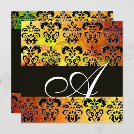 ZWARTE ZWARTE ZWARTE MONOGRAM, wit Kaart (Voorkant / Achterkant)