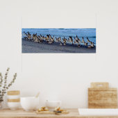 Zwarte zwemmers in de buurt van de oceaan poster (Keuken)
