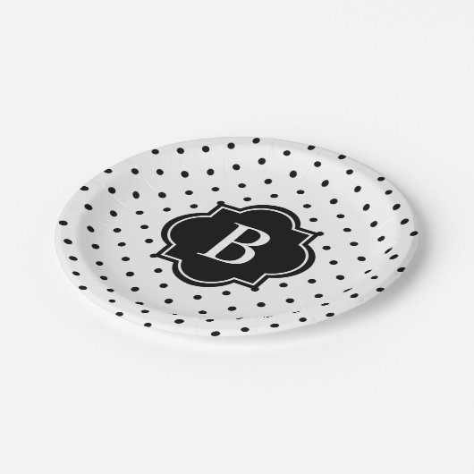 Zwarte Zwitserse Stippen | Borden van papierpartij Papieren Bordje (Gekanteld)