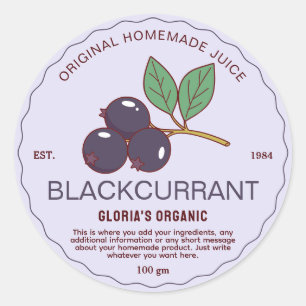 Zwartebessenfruit Sap Vintage Thuisproduct Ronde Sticker