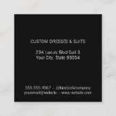 Zwarteleer Goud Vierkante Visitekaartje (Achterkant)