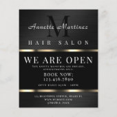 Zwartexclusieve metaal nep textuur flyer (Achterkant)