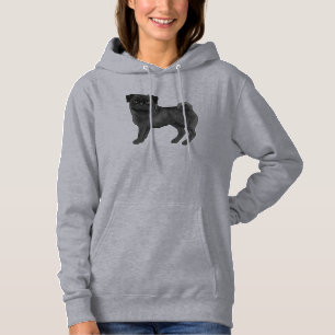 Zwartgekleurde Pug Mops Hond Ras Cute Design Hoodie