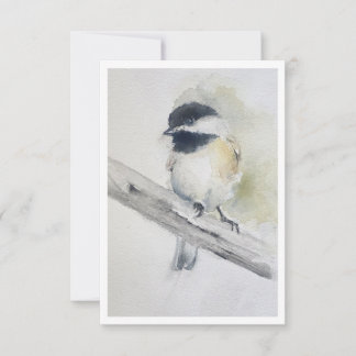 Zwartkapmees Aquarel Notitiekaart Notitiekaartje