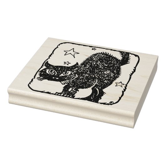 Zwartkat, silhouet, kunststempel 	rubberstempel (Stempel)