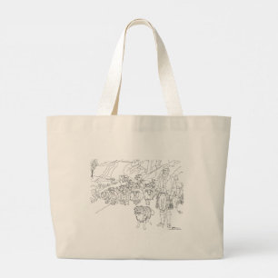 Zwartkop Schapen Herders Border Collie Boodschappe Grote Tote Bag