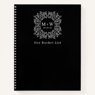 Zwartlijntekenfilms - Monogram onze Bucket-lijst Notitieboek