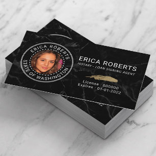 Zwartmarmer van notaristekenaar visitekaartje