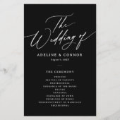 ZwartModern minimalistisch kalligrafie bruiloft pr (Voorkant)