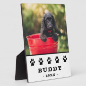 Zwartpoot Afdrukpen Dog Foto Naam Keepomwille Fotoplaat (Zijkant)