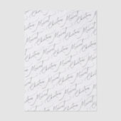 Zwartr Modern Schrift Merry Kerstmis Tissuepapier (Voorkant)