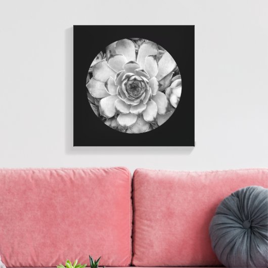 Zwartrand Cirkelvormige Foto Canvas Afdruk (Insitu (Woonkamer))