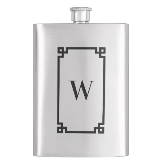 Zwartrand Griekse Sleutel Monogram Flacon (Voorkant)