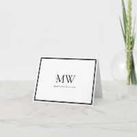Zwartrand Monogram Zakelijk Bedanktkaart