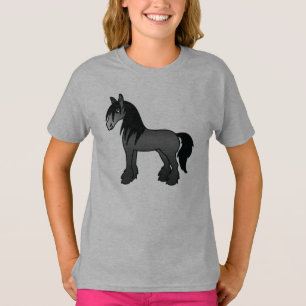 Zwartrassige Gypsy Vanner Clydesdale Shire Cartoon T-shirt