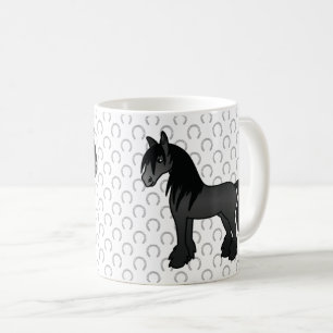 Zwartrassige zigeunernaam Clydesdale Shire Cartoon Koffiemok