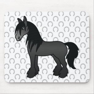 Zwartrassige zigeunernaam Clydesdale Shire Cartoon Muismat