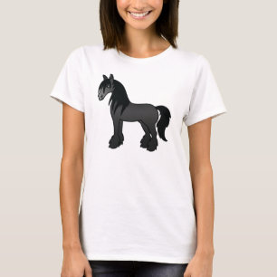 Zwartrassige zigeunernaam Clydesdale Shire Cartoon T-shirt