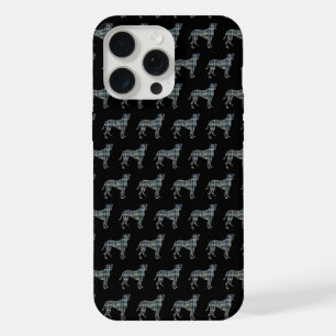 Zwartraster silhouet van een Boxer iPhone 15 Pro Max Hoesje