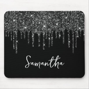 Zwartrillende Glitter Glam Naam Muismat