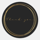 Zwartringen en gouden ringen Hartelijk dank Modern Ronde Sticker (Voorkant)