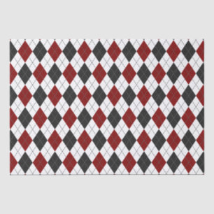 zwartrode witte argyle plaid tissuepapier