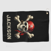 zwartrokken golfhanddoek (Horizontaal)