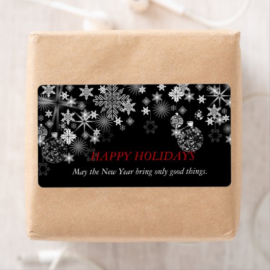 ZwartWit Wijnlabel Bruiloft, Kerstmis, Nieuwjaar Etiket (Insitu)