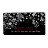 ZwartWit Wijnlabel Bruiloft, Kerstmis, Nieuwjaar Etiket (Voorkant)