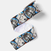 ZWARTWIT WOLF KUNST LINT (Achterkant)