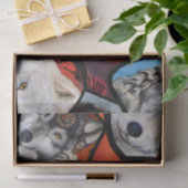 ZWARTWIT WOLF KUNST TISSUEPAPIER (Geschenk)
